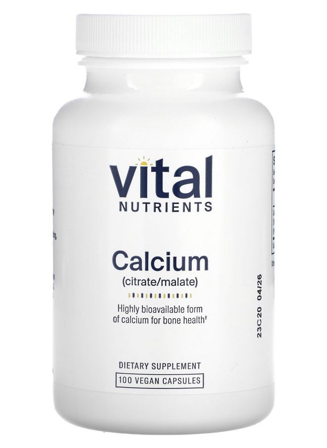 Vital Nutrients - Calcium (Citrate/Malate) 100 Vegan Capsules - Image 1
