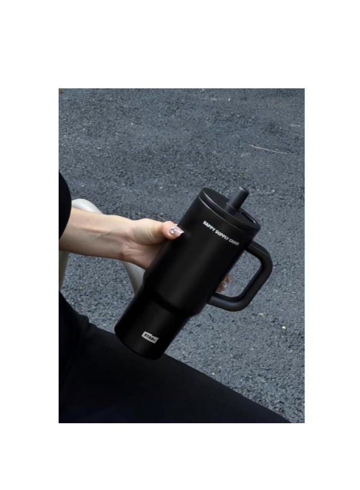 Ceramic Lined Insulated Cup, 710ml Large Capacity Water Cup, Straw Cup, Cold Insulation Car Ice Cream Cup - Image 2
