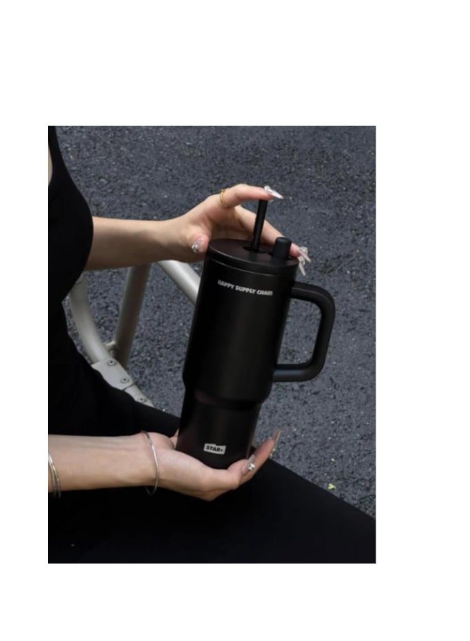 Ceramic Lined Insulated Cup, 710ml Large Capacity Water Cup, Straw Cup, Cold Insulation Car Ice Cream Cup - Image 3
