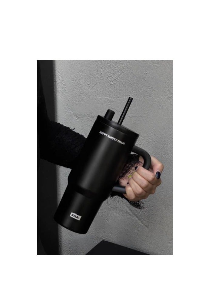 Ceramic Lined Insulated Cup, 710ml Large Capacity Water Cup, Straw Cup, Cold Insulation Car Ice Cream Cup - Image 5