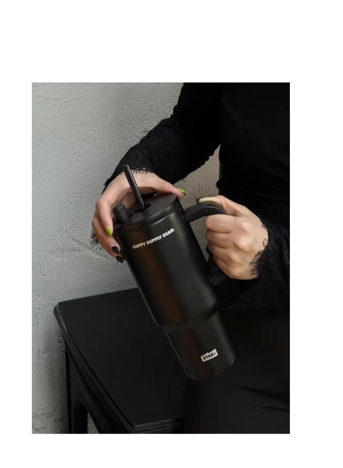 Ceramic Lined Insulated Cup, 710ml Large Capacity Water Cup, Straw Cup, Cold Insulation Car Ice Cream Cup - Image 4