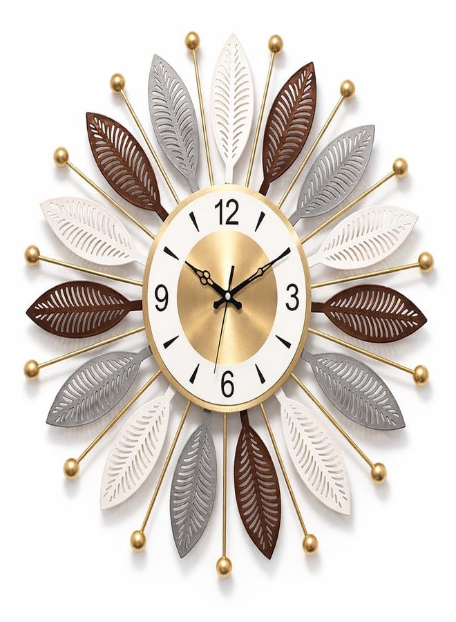 RIOH Luxury Large Metal Wall Clock for Living Room | Modern Designer Wall Art Clock with Golden Finish | Silent Sweep Noiseless Movement | Decorative Big Wall Clock for Home, Office & Hall (Star-02) - Image 1