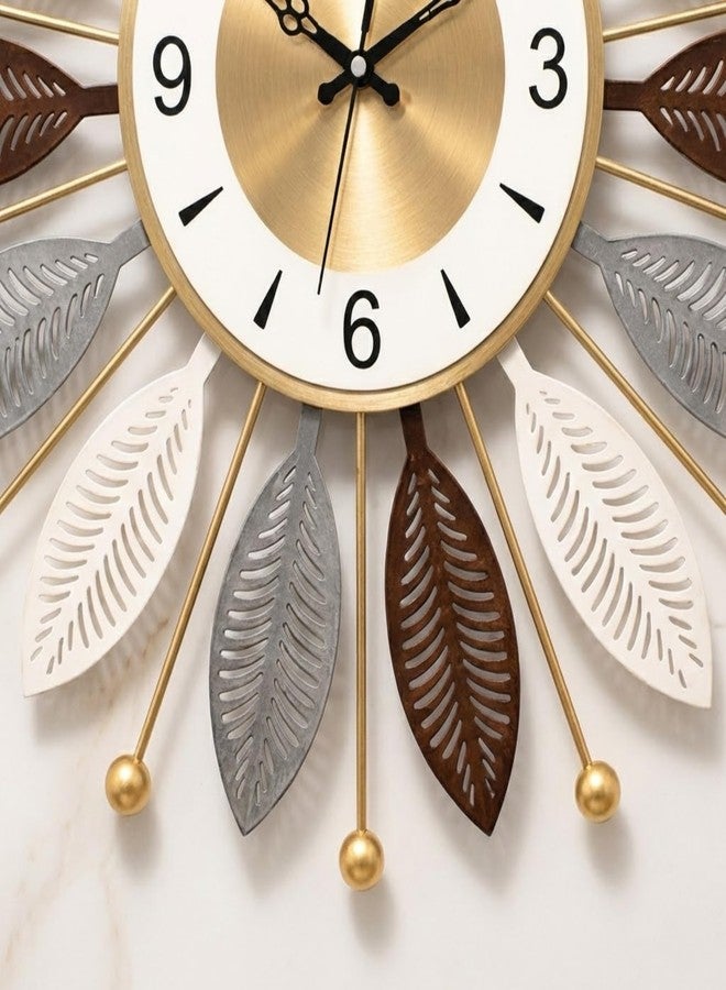 RIOH Luxury Large Metal Wall Clock for Living Room | Modern Designer Wall Art Clock with Golden Finish | Silent Sweep Noiseless Movement | Decorative Big Wall Clock for Home, Office & Hall (Star-02) - Image 5