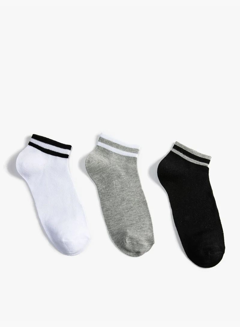 كوتون Strip 3-Pack Bootie Socks Set Multicolor