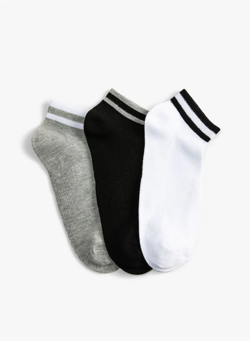 كوتون Strip 3-Pack Bootie Socks Set Multicolor