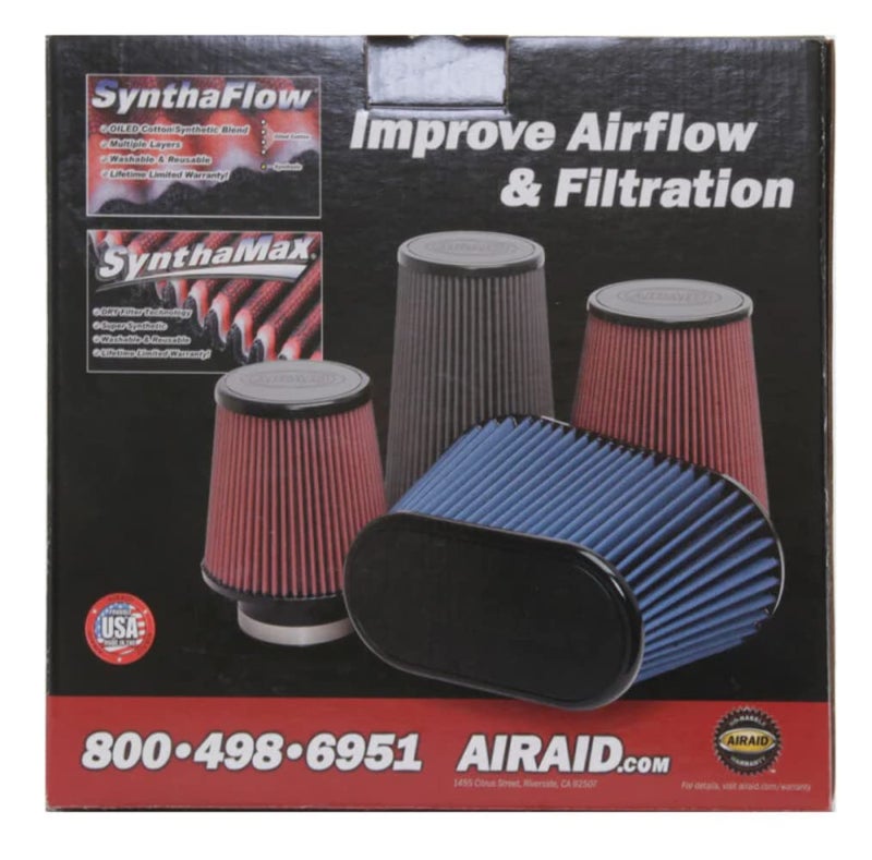 Airaid 721-472 Universal Clamp-On Air Filter: Oval Tapered; 6 Inch (152 mm) Flange ID; 9 Inch (229 mm) Height; 10.75 x 7.75 Inch (273 mm x 197 mm) Base; 7.25 x 4.25 Inch (184 mm x108 mm) Top - Image 3
