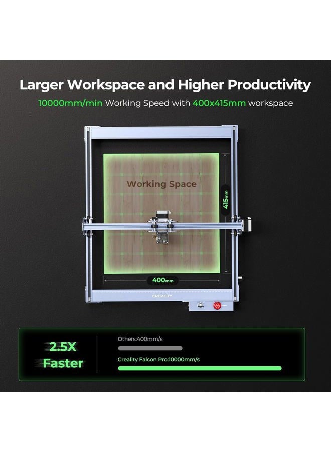 CREALITY FALCON 10w Laser Engraver with Air Assist, Laser Engraving Machine with Rotary Roller, 72W High Precision Laser Cutter and Engraver for Wood, Metal, Acrylic, Cylindrical Objects, Tumblers - Image 5