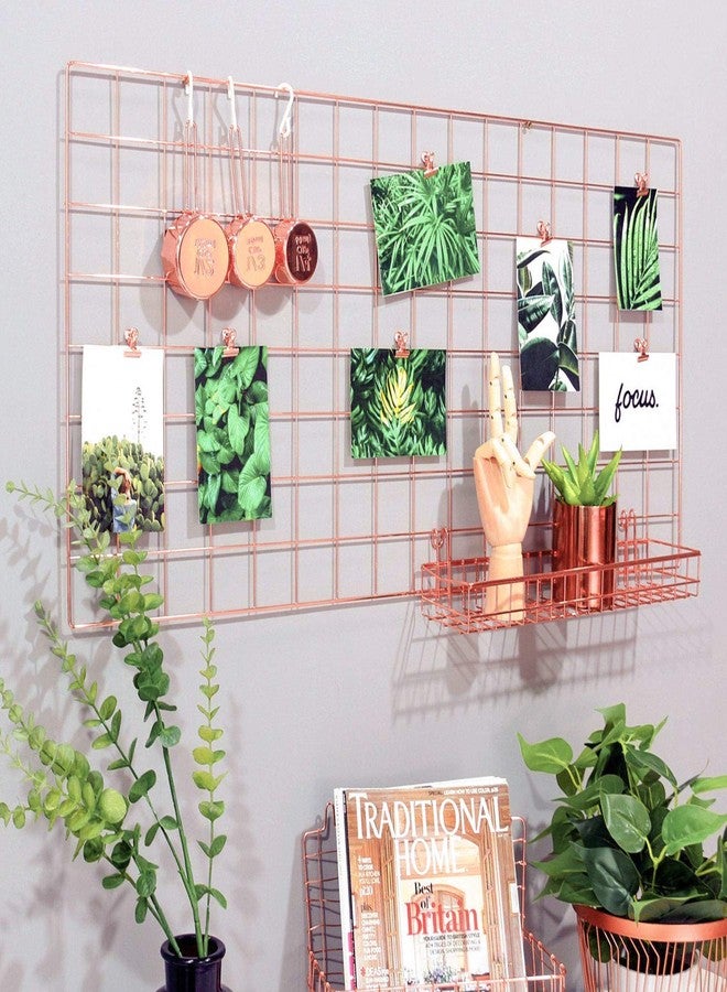 Franklite Photo Grid Frame Wall Grid Panel For Rectangular Photo Hanging Display & Wall Decoration Organizer, Multi-Functional Wall Storage Display Grid(30 X 30Cm) (Pink),Steel,Steel 1pcs - Image 1