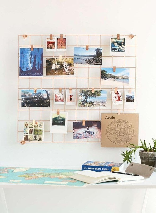 Franklite Photo Grid Frame Wall Grid Panel For Rectangular Photo Hanging Display & Wall Decoration Organizer, Multi-Functional Wall Storage Display Grid(30 X 30Cm) (Pink),Steel,Steel 1pcs - Image 5