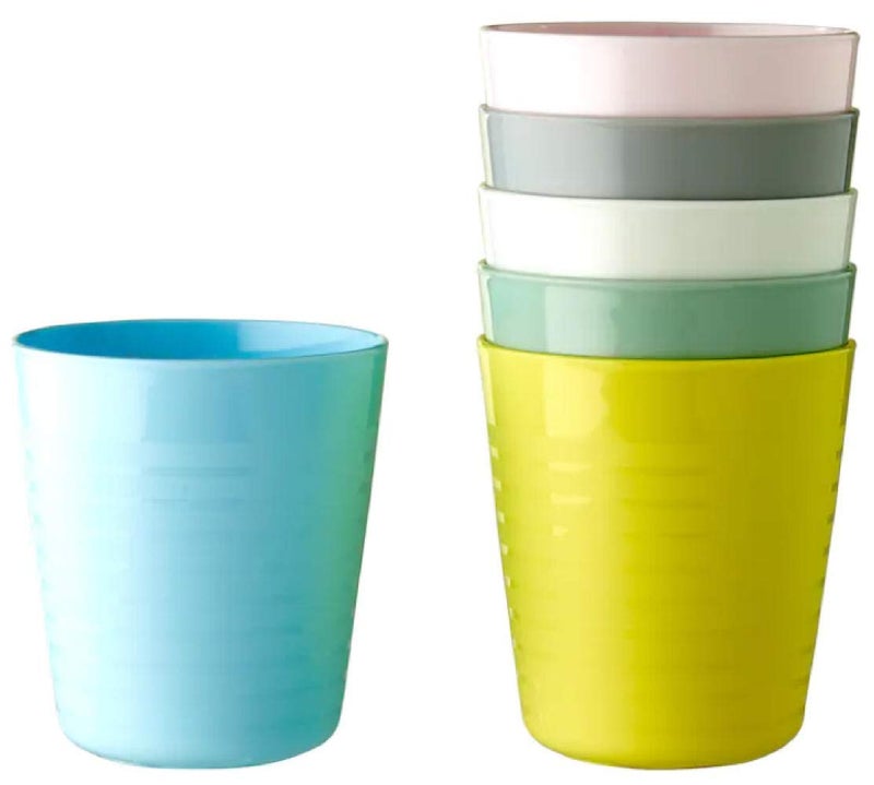 Kalas 2 x Childs Plastic Mug Pastel Multicoloured 8 x 17 Centimetre