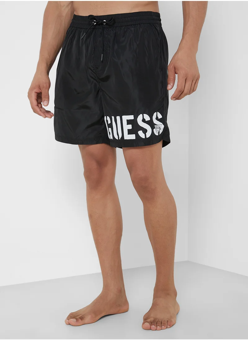 جس Logo Swim Shorts