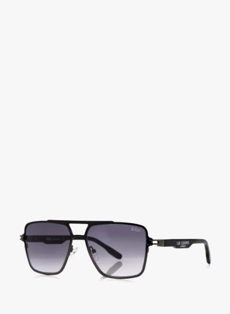 Lee Cooper Polarized Sunglasses Black Frame Gradient Grey Mirror Lens 58mm  - LCM10246C4
