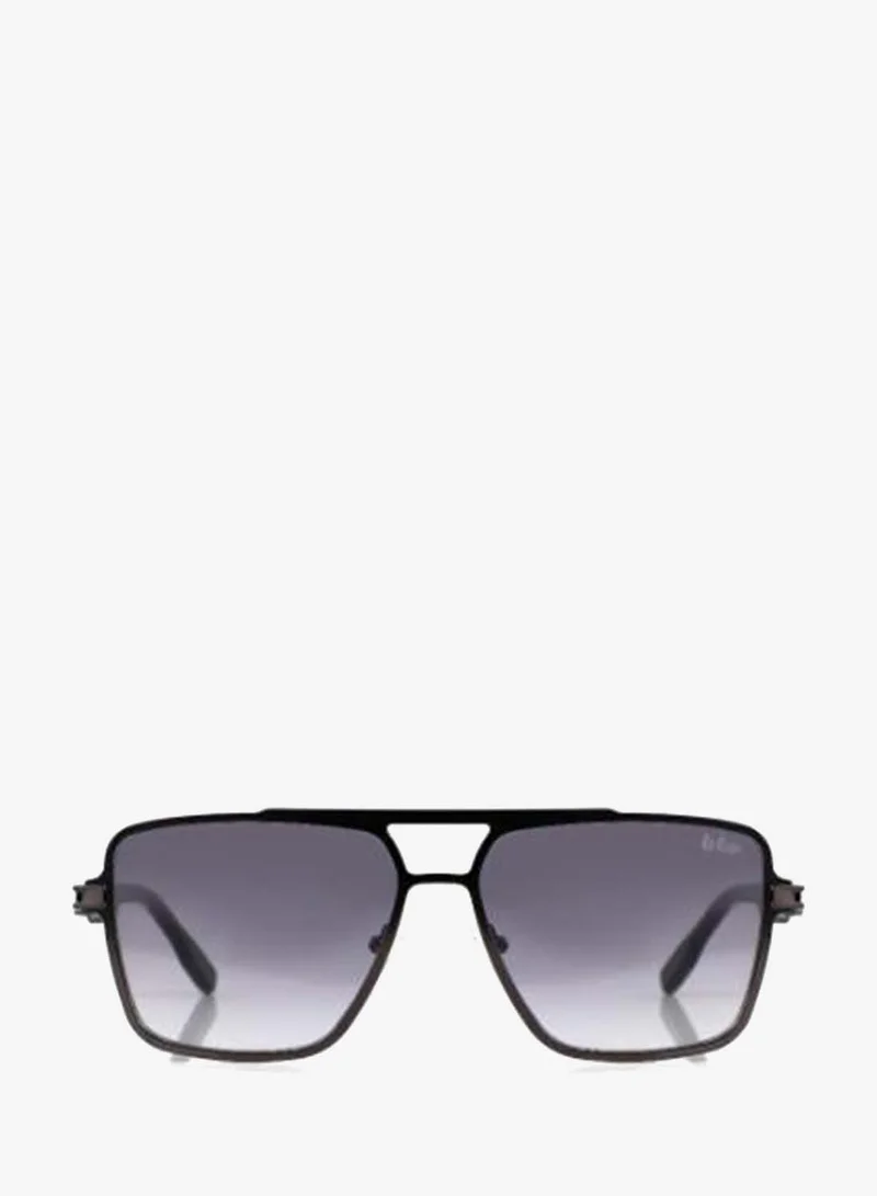 Lee Cooper Polarized Sunglasses Black Frame Gradient Grey Mirror Lens 58mm  - LCM10246C4