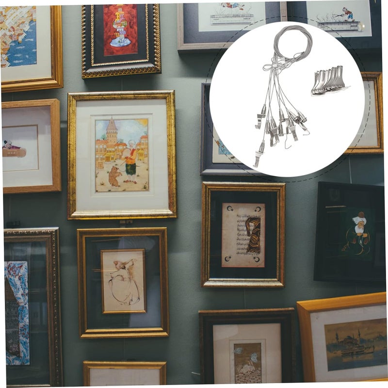Healifty 10pcs Adjustable Picture Hanging Wire with Hooks for Heavy Duty Mirrors and Frames Steel Cable for Indoor and Outdoor Use Easy Installation for Picture - Image 5