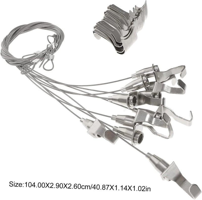 Healifty 10pcs Adjustable Picture Hanging Wire with Hooks for Heavy Duty Mirrors and Frames Steel Cable for Indoor and Outdoor Use Easy Installation for Picture - Image 2