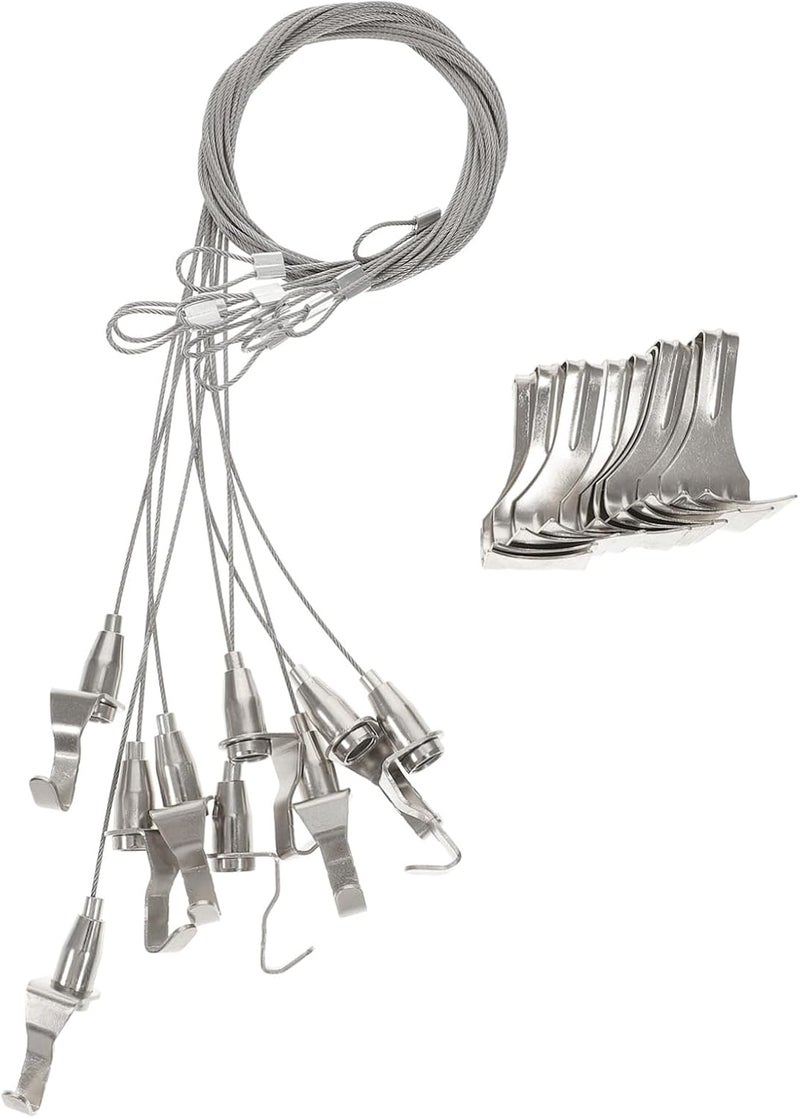 Healifty 10pcs Adjustable Picture Hanging Wire with Hooks for Heavy Duty Mirrors and Frames Steel Cable for Indoor and Outdoor Use Easy Installation for Picture - Image 1