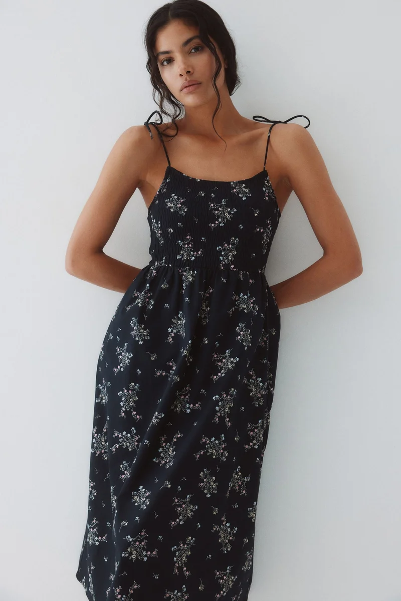 H&M Tie-strap smocked dress