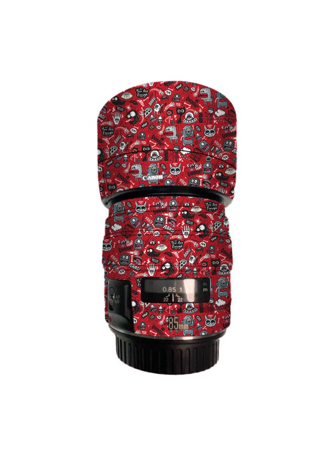 Loquat Walking Donkey For Canon EF85mmf1.8L Lens Seamless Adhesive Protective Film Sticker 85F1.8-Color:cartoon Red - Image 1