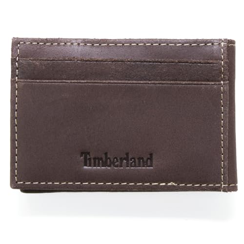 Timberland mens Slim Leather Front Pocket Credit Card Holder Travel Accessory Bi Fold Wallet, Brown (Money Clip) 2, One Size US - Image 2