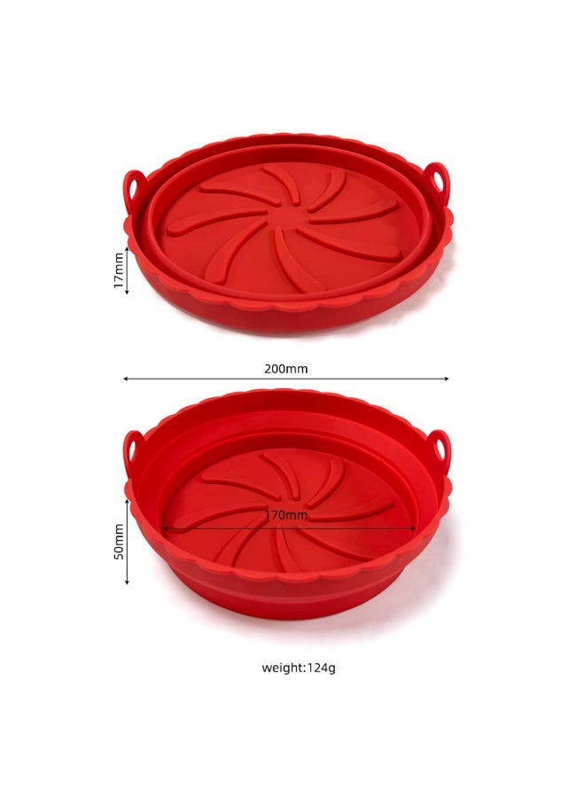 LDQ A set of 3 pcs Reusable Foldable Air Fryer Liners Silicone Pot, Silicone Liners, Non Stick Air Fryer Basket with Oil Brush, Eas to USE,Good Quality ,Perfect for oven - Image 5