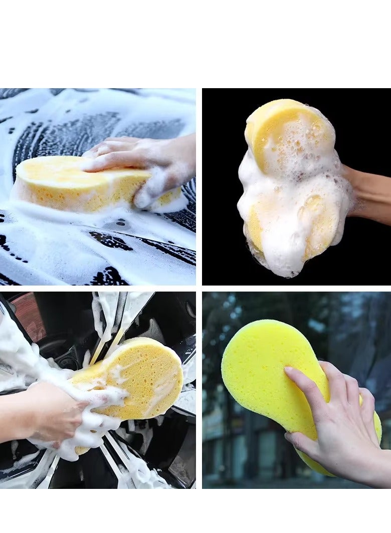 Super absorbent car wash sponge in assorted colors. Ergonomic bone-shaped design for effective cleaning. Ideal for cleaning all types of cars, as well as floors, marble, gas stoves, sinks, and warehouses. Does not scratch paint, durable, and reusable. - Image 4