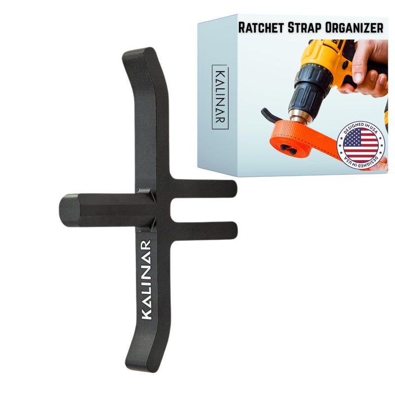 Kalinar Ratchet Strap Winder Drill Bit Attachment Heavy Duty Strap Roller Organizer for Flatbed Trucks Trailers Garages Power Drill TieDown Winder Tool for Cargo Storage - Image 3