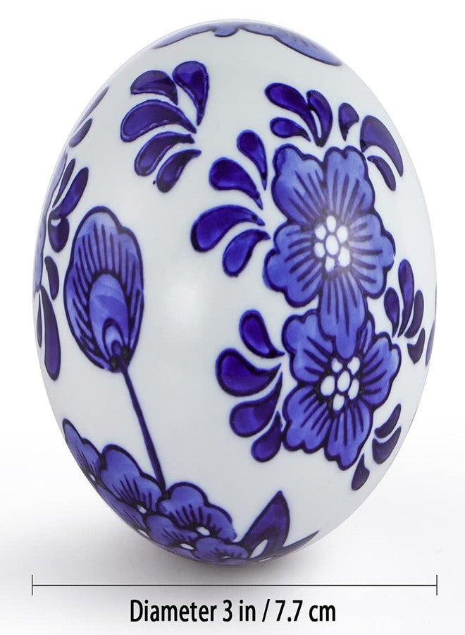 Sanbege Decorative Porcelain Balls, 3" Centerpiece Balls Set, Floating Ceramic Orbs Spheres for Bowl, Vase, Basket, Dish, Fish Tank, Home Decor, Pack of 6 (Blue and White) - Image 3