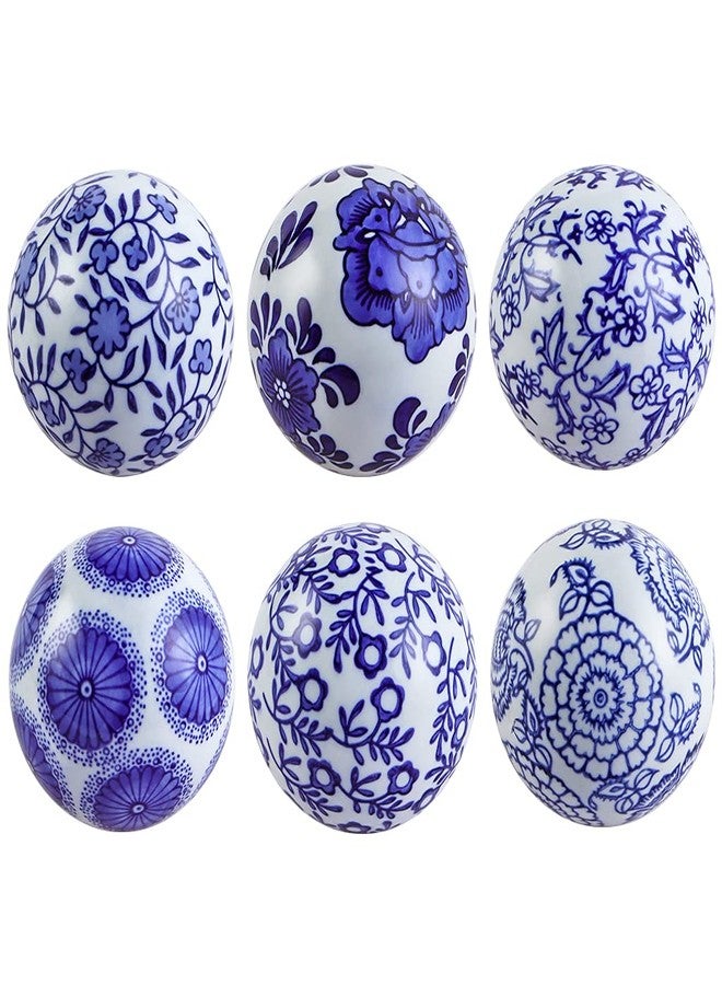 Sanbege Decorative Porcelain Balls, 3" Centerpiece Balls Set, Floating Ceramic Orbs Spheres for Bowl, Vase, Basket, Dish, Fish Tank, Home Decor, Pack of 6 (Blue and White) - Image 2