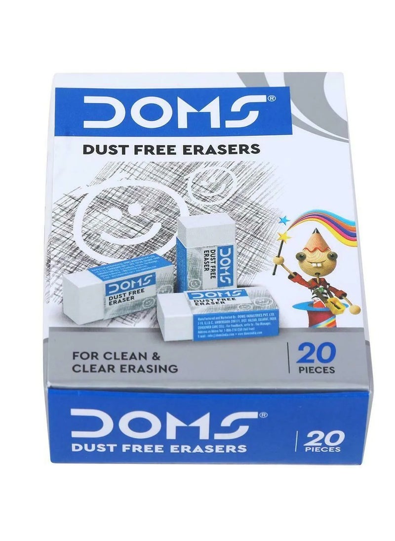 DOMS 20-Piece Dust Free Erasers White  - Image 3