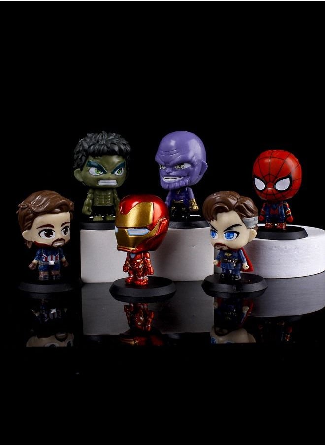6-Piece Superhero Action Figures Sets, Marvel Hero Series Small Figurines Toys, Cute  Avengers Figure for Birthday Holiday Party Favors Supplies, Cake Cupcake Toppers, Car, Micro Landscape  - Image 3