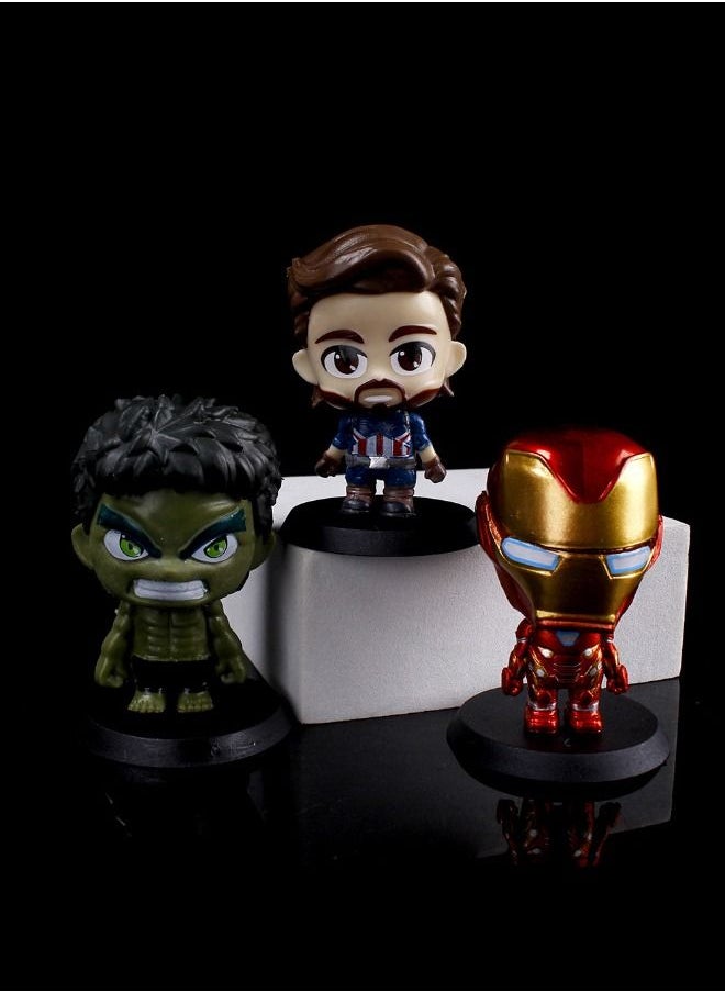 6-Piece Superhero Action Figures Sets, Marvel Hero Series Small Figurines Toys, Cute  Avengers Figure for Birthday Holiday Party Favors Supplies, Cake Cupcake Toppers, Car, Micro Landscape  - Image 5