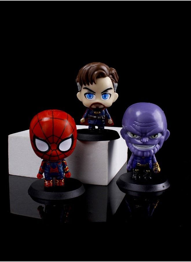 6-Piece Superhero Action Figures Sets, Marvel Hero Series Small Figurines Toys, Cute  Avengers Figure for Birthday Holiday Party Favors Supplies, Cake Cupcake Toppers, Car, Micro Landscape  - Image 4