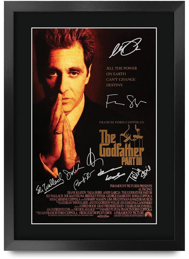 HWC Trading HWC Trading The Godfather Part 3 Al Pacino 16 x 12 inch Gifts Printed Poster Signed Autograph Picture for Movie Memorabilia Fans - 16" x 12" Framed  - Image 1