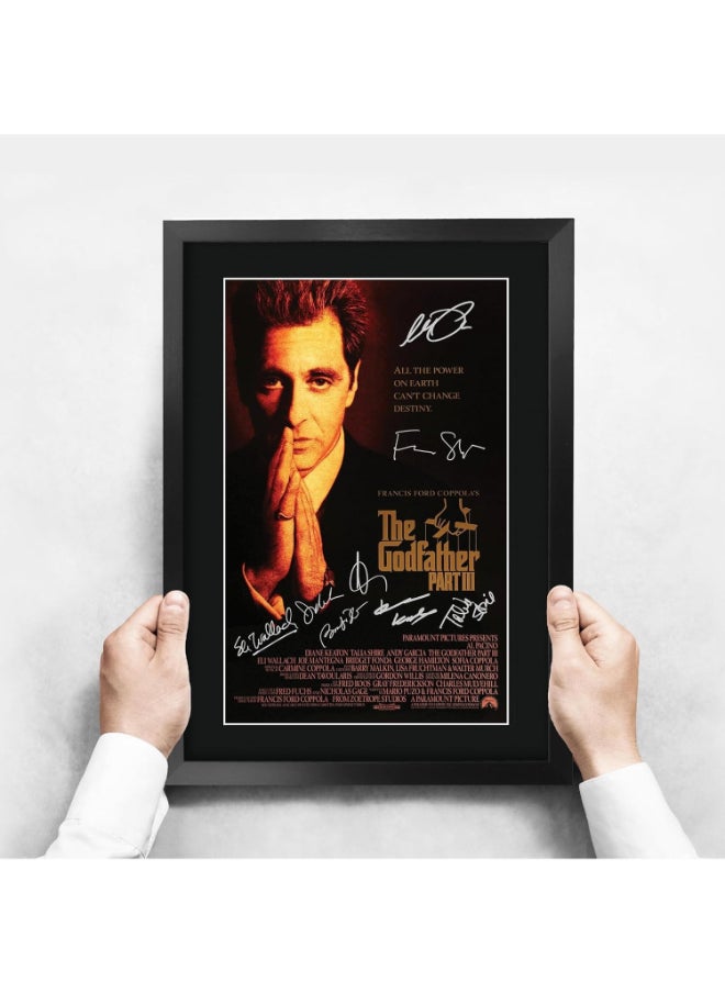 HWC Trading HWC Trading The Godfather Part 3 Al Pacino 16 x 12 inch Gifts Printed Poster Signed Autograph Picture for Movie Memorabilia Fans - 16" x 12" Framed  - Image 3