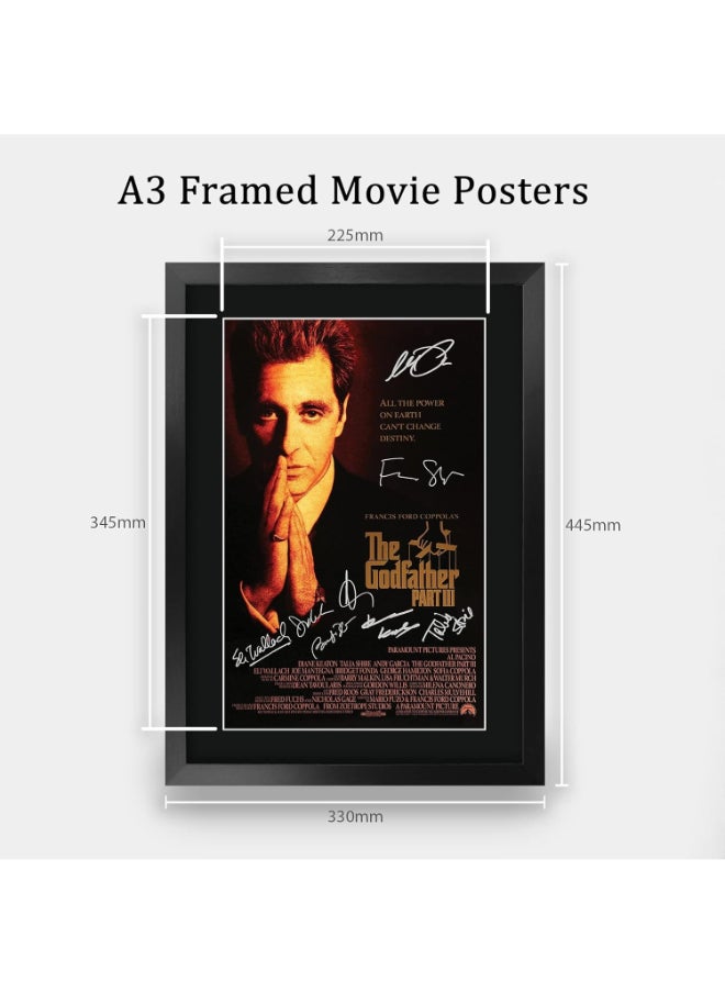 HWC Trading HWC Trading The Godfather Part 3 Al Pacino 16 x 12 inch Gifts Printed Poster Signed Autograph Picture for Movie Memorabilia Fans - 16" x 12" Framed  - Image 2