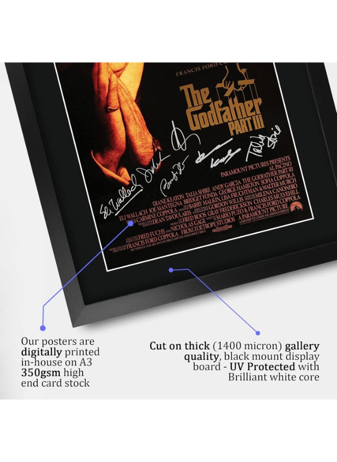 HWC Trading HWC Trading The Godfather Part 3 Al Pacino 16 x 12 inch Gifts Printed Poster Signed Autograph Picture for Movie Memorabilia Fans - 16" x 12" Framed  - Image 4