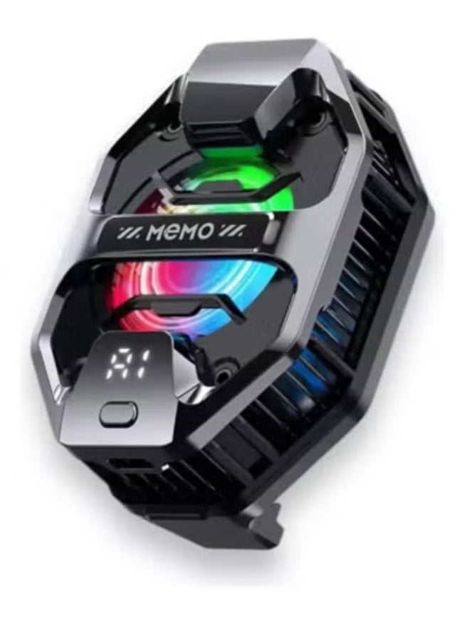 Memo DL20 Phone Cooler for Gaming and Display – High-Efficiency Semiconductor Radiator Fan with Real-Time Temperature Display – Ultra-Quiet Mobile Phone Cooler for Android & iPhone – Compact USB-Powered Heat Dissipation System to Prevent Overheating & Boost Performance - Image 1