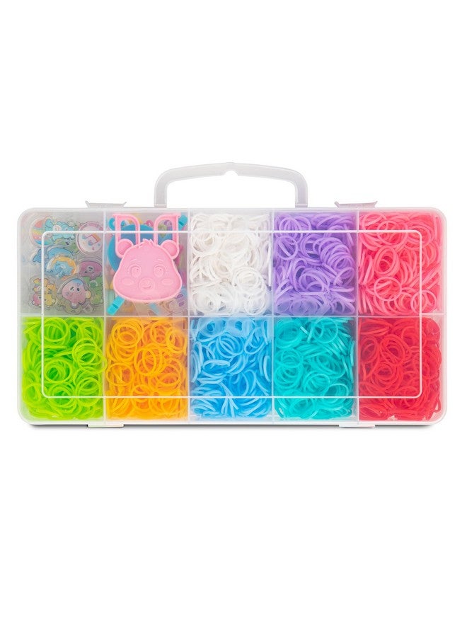 راينبو لووم نول قوس قزح: دببة الرعاية، كيوتييك: المشاركة تعني الرعاية - 16 قطعة، طقم أساور مطاطية اصنعها بنفسك، نول دببة التشجيع الحصري، صناعة المجوهرات، للأطفال من سن 7 سنوات فما فوق - Image 3