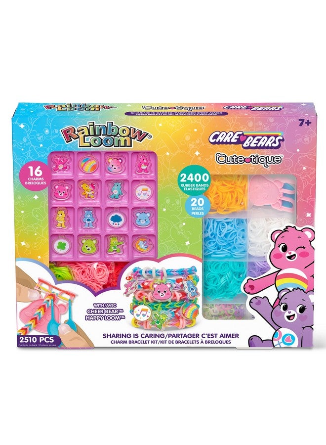 راينبو لووم نول قوس قزح: دببة الرعاية، كيوتييك: المشاركة تعني الرعاية - 16 قطعة، طقم أساور مطاطية اصنعها بنفسك، نول دببة التشجيع الحصري، صناعة المجوهرات، للأطفال من سن 7 سنوات فما فوق - Image 5