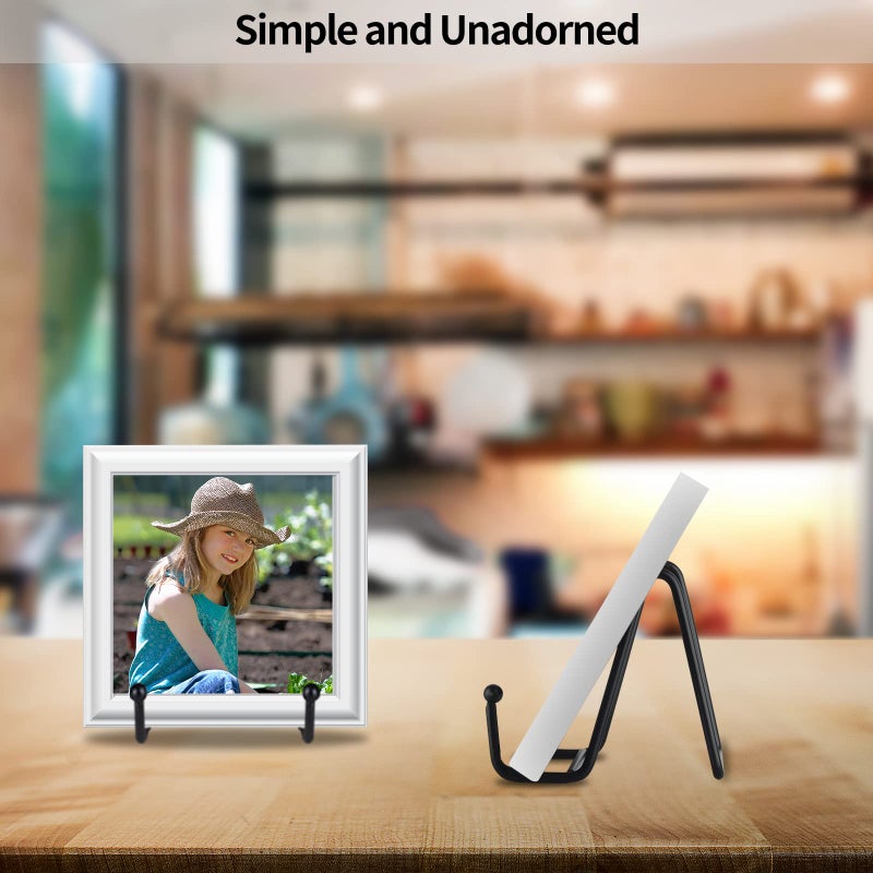 IBosins 5 Pack 3 Inch Small Plate Holder Display Stands, Mini Metal Black Frame Stand for Picture, Book, Photo Easel, Creation, Collectibles - Image 4