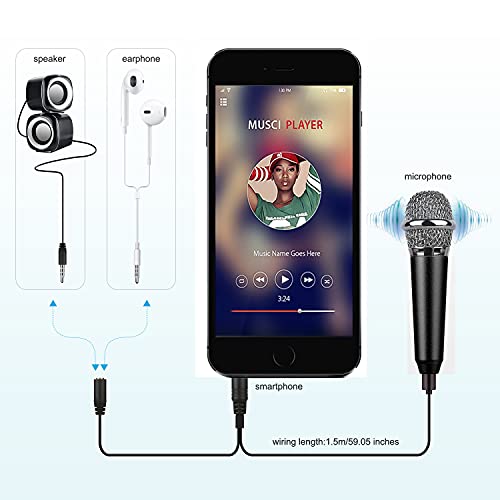 Uniwit Mini Portable Vocal/Instrument Microphone for Voice Video Recording Singing,Vlogging, Podcasting, Tiny Microphone for iPhone Android Phone Computer Latop Notebook Tablet iPad(Black) - Image 3