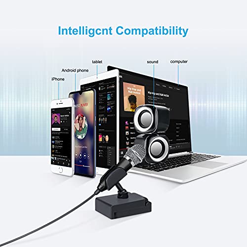 Uniwit Mini Portable Vocal/Instrument Microphone for Voice Video Recording Singing,Vlogging, Podcasting, Tiny Microphone for iPhone Android Phone Computer Latop Notebook Tablet iPad(Black) - Image 5