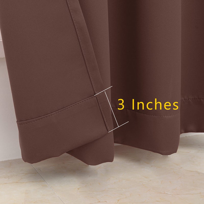 Pickluc Grommet Blackout Curtains 96 Inches Long 2 Panels, Light Blocking Window Drapes for Living Room, Thermal Insulated, Noise Reduction, Cappuccino Brown, 52" Wide x 96" Length - Image 4