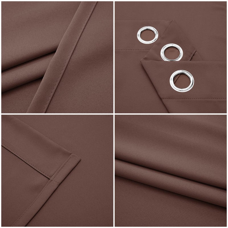 Pickluc Grommet Blackout Curtains 96 Inches Long 2 Panels, Light Blocking Window Drapes for Living Room, Thermal Insulated, Noise Reduction, Cappuccino Brown, 52" Wide x 96" Length - Image 5