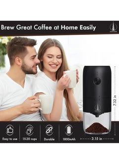 OTTAL Portable Electric Coffee Grinder | Adjustable Ceramic Burr, USB Charging, and Easy Clean Design with cleaning brush | Ideal Coffee beans & spice grinder for Home, Office, and Travel  - Image 3