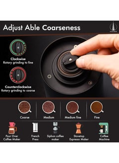 OTTAL Portable Electric Coffee Grinder | Adjustable Ceramic Burr, USB Charging, and Easy Clean Design with cleaning brush | Ideal Coffee beans & spice grinder for Home, Office, and Travel  - Image 4