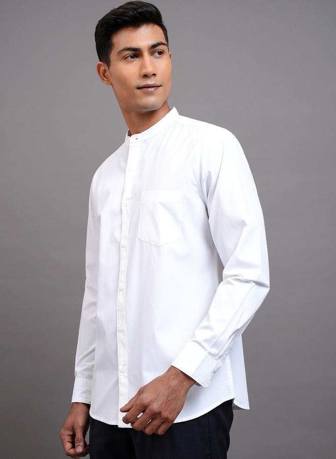 HIGHLANDER Slim Fit Mandarin Collar Shirt with Pocket - Image 4