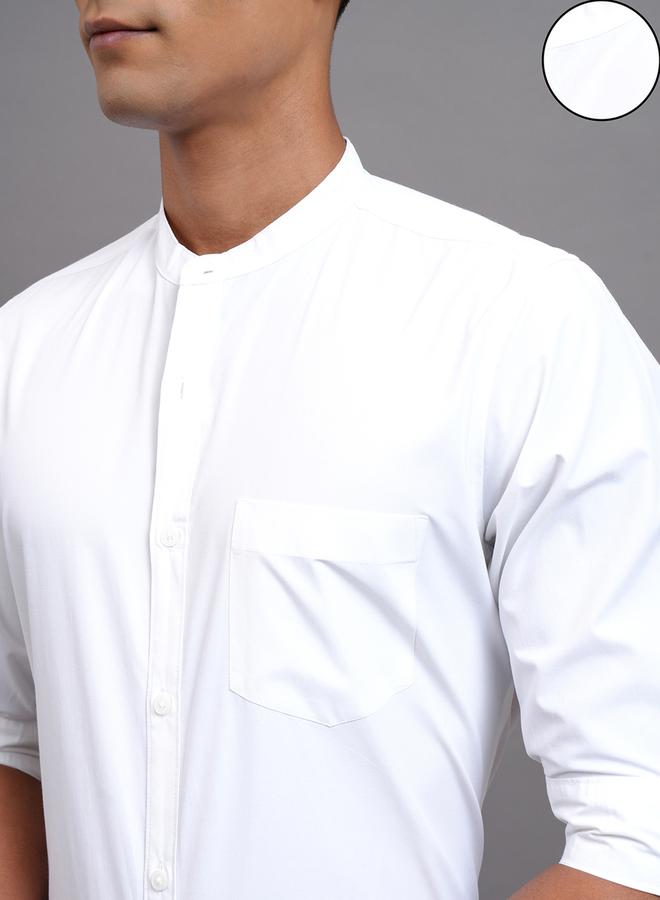 HIGHLANDER Slim Fit Mandarin Collar Shirt with Pocket - Image 5