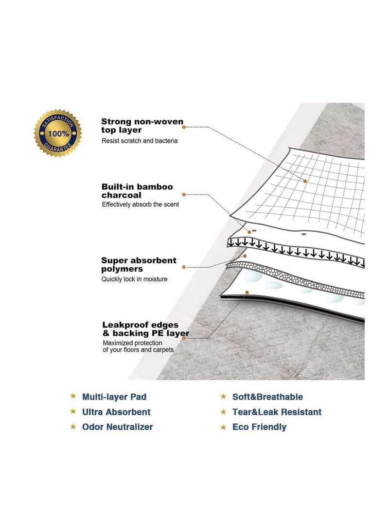 Dubkart Carbon Pet Pee Pads Disposable/Odor-Control Carbon Pet Dog and Puppy Training Pads/Quick Drying Leak-Proof Pee Pads (L,60 X 60cm, 40Pcs) - Image 2