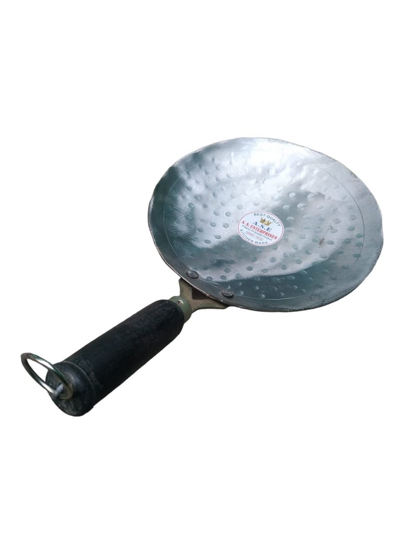 AS A S Original White Pure Iron Bindi tawa Stylish Wooden Handle with Ring Original Handmade loha Iron lokhand rotichapatiparata tawa Heavy Weight 1 kg  - Image 5